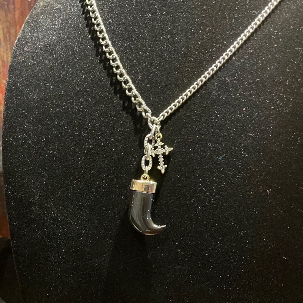 Lucky Horn & Cross Necklace